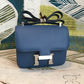 HM Constance 18 Epsom Navy Blue For Women Silver Toned Hardware, Womenâ€™s Handbags, Shoulder Bags 7.1in/18cm