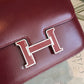 HM Constance Burgundy For Women Silver Toned Hardware 7.4in/19cm