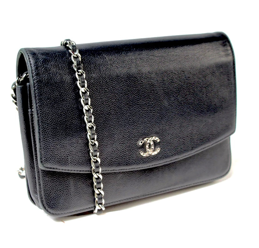 CHANEL CC TIMELESS CAVIAR WALLET ON CHAIN