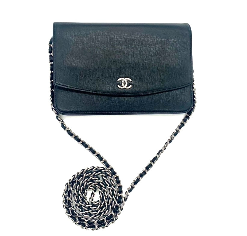 CHANEL CC TIMELESS CAVIAR WALLET ON CHAIN