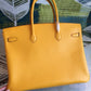 HM Birkin Yellow For Women Gold Toned Hardware 11.8in/30cm