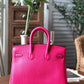 HM Birkin Dark Pink For Women Silver Toned Hardware 9.8in/25cm