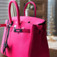 HM Birkin Dark Pink For Women Silver Toned Hardware 9.8in/25cm