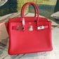 HM Birkin Red For Women Silver Toned Hardware 11in/30cm