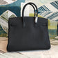 HM Birkin Black For Women Silver Toned Hardware 11.8in/30cm
