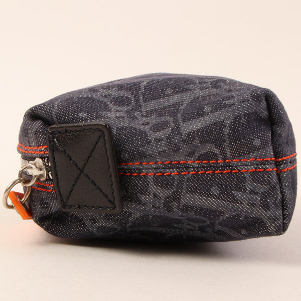 DIOR Flightline Denim Trotter Pattern Pouch Indigo/Orange