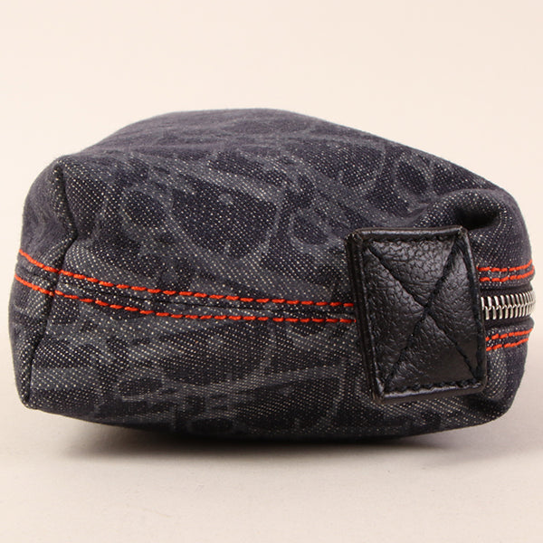 DIOR Flightline Denim Trotter Pattern Pouch Indigo/Orange