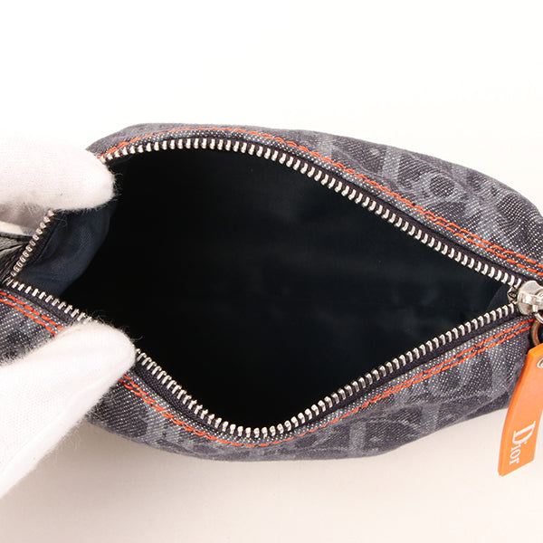 DIOR Flightline Denim Trotter Pattern Pouch Indigo/Orange