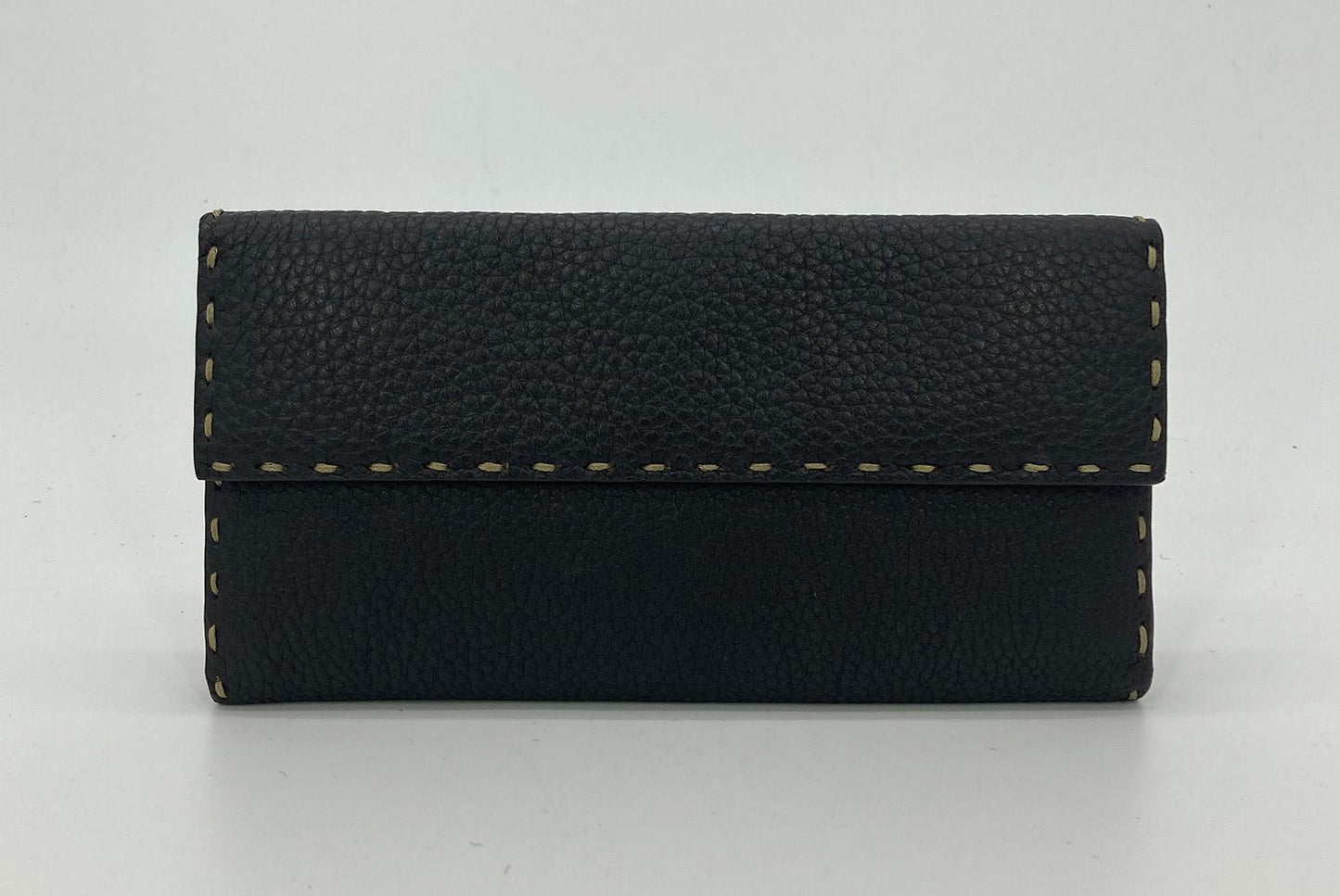 FENDI Dark Brown Selleria Leather Continental Wallet