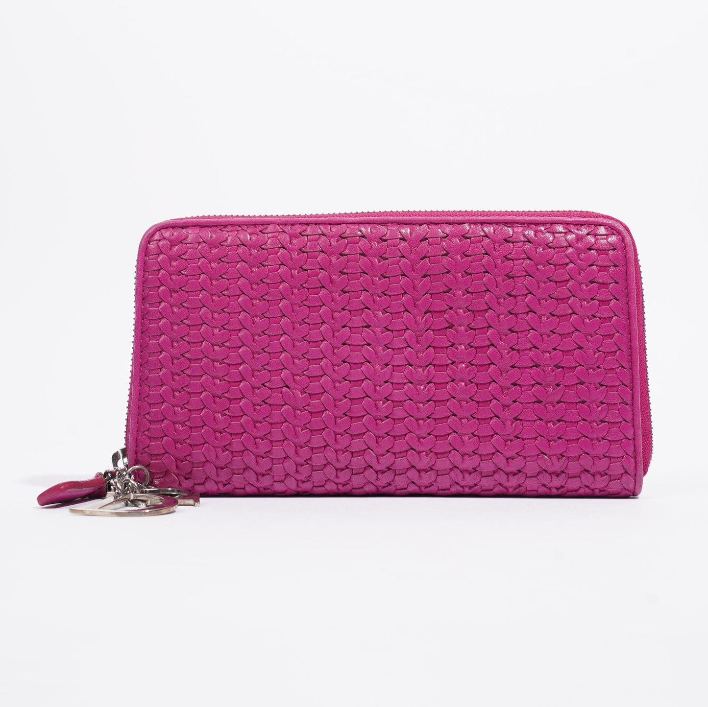 Christian Dior Zip Wallet Pink Leather