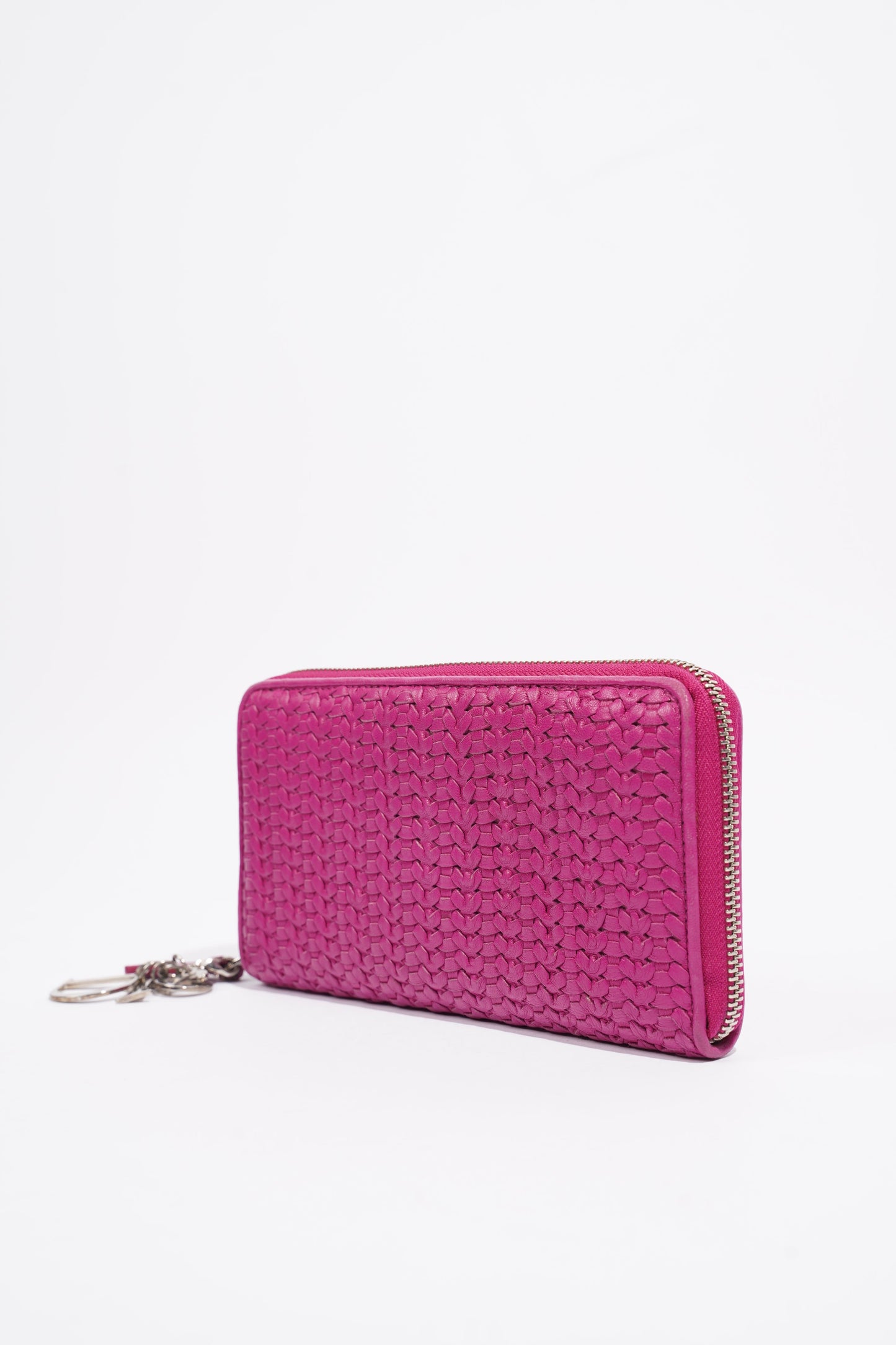 Christian Dior Zip Wallet Pink Leather