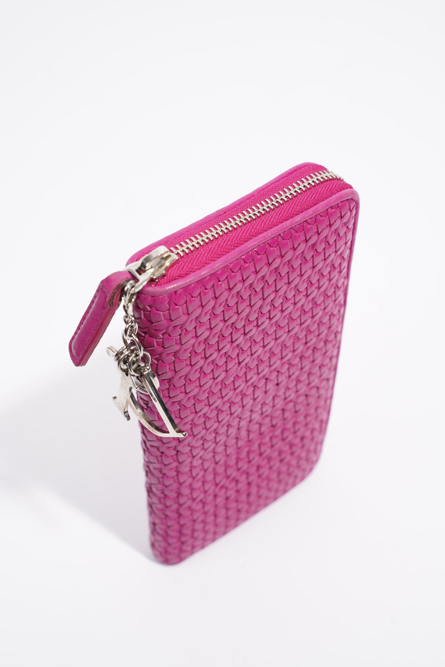 Christian Dior Zip Wallet Pink Leather