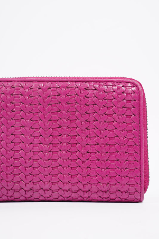 Christian Dior Zip Wallet Pink Leather