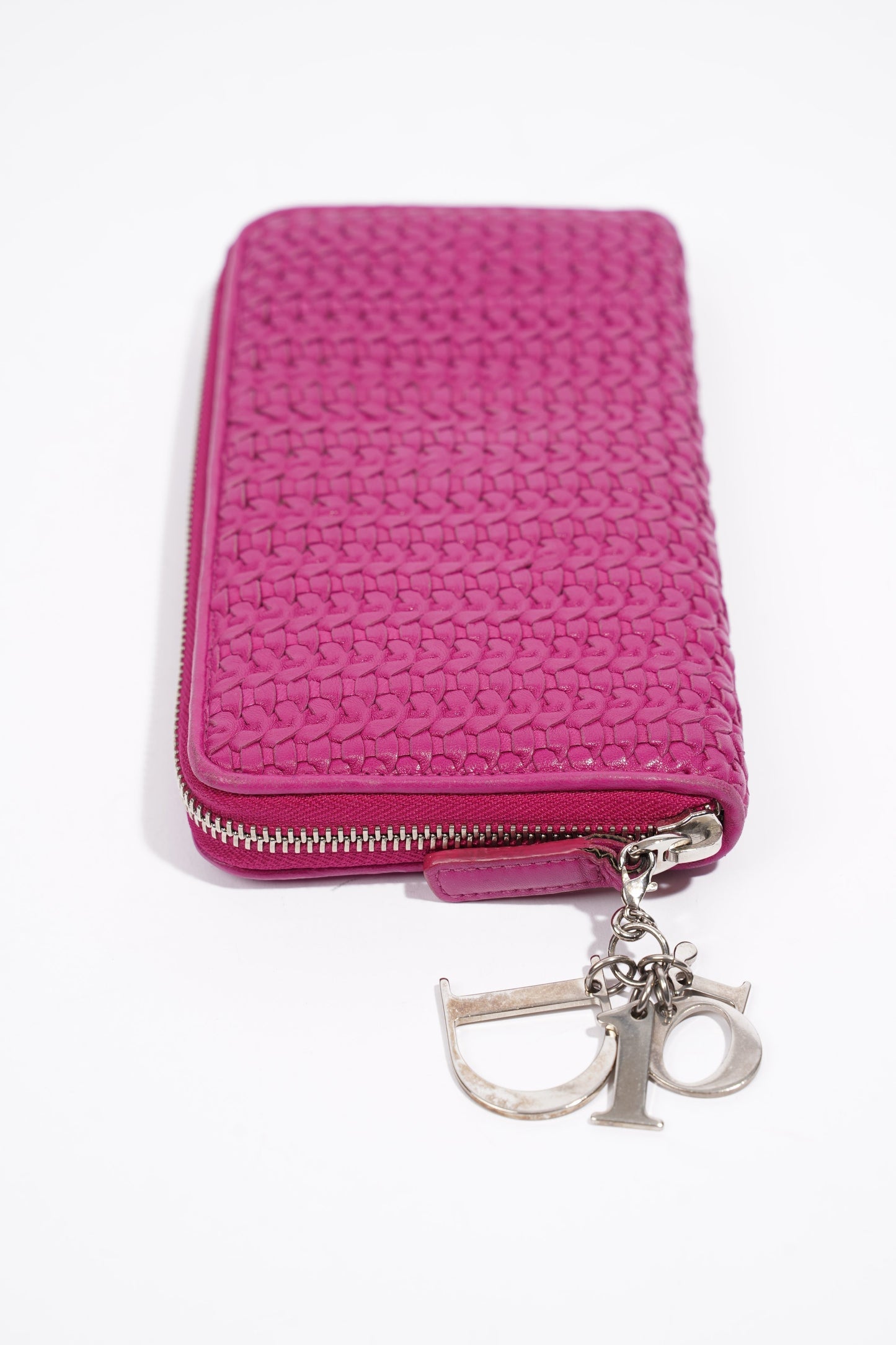 Christian Dior Zip Wallet Pink Leather