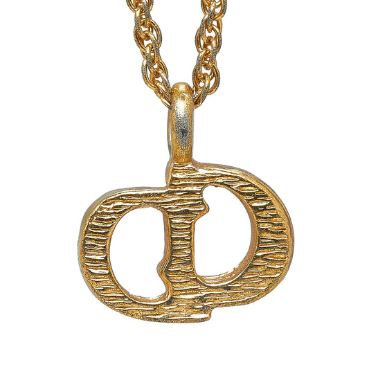 DIOR Logo Pendant Necklace Costume Necklace