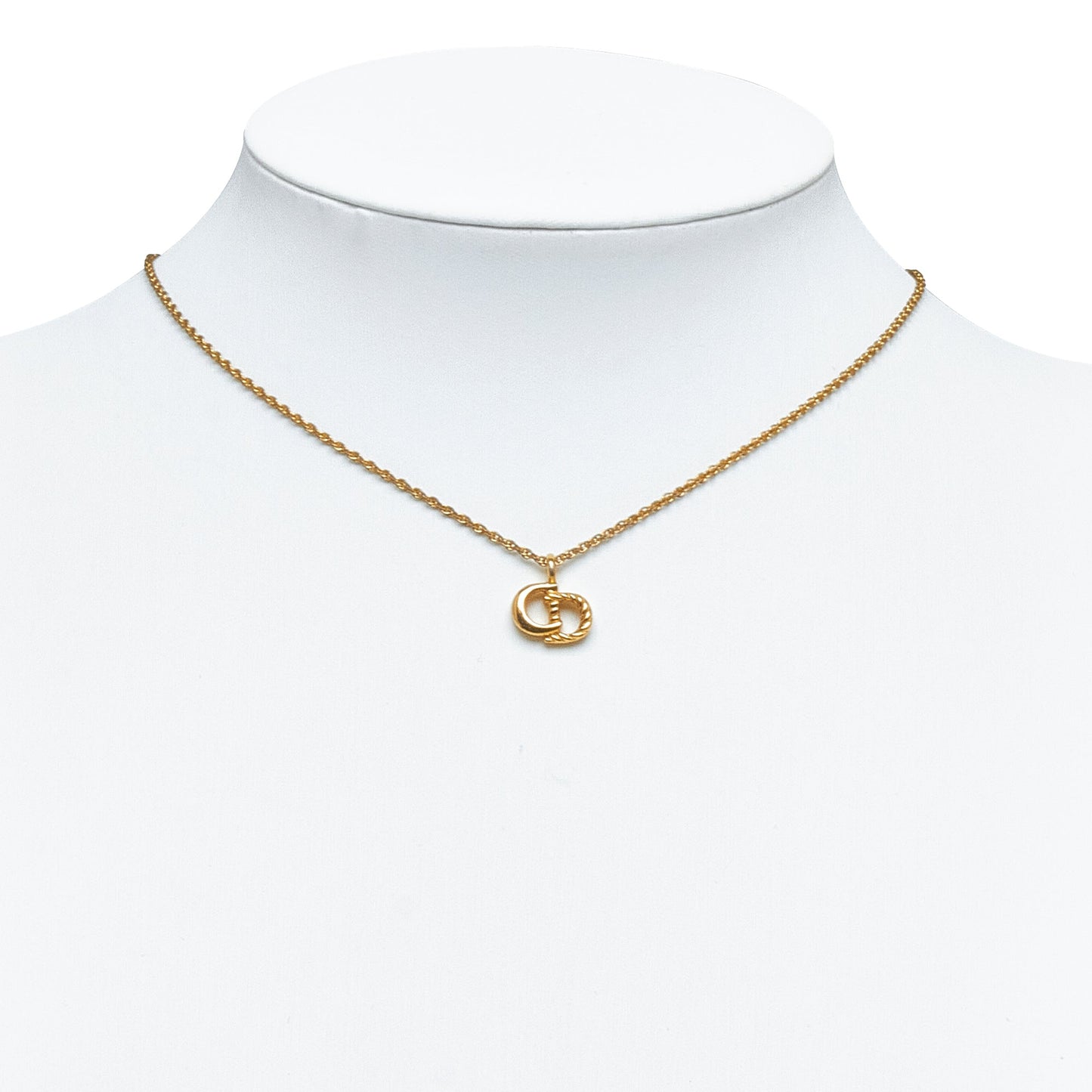 DIOR Logo Pendant Necklace Costume Necklace