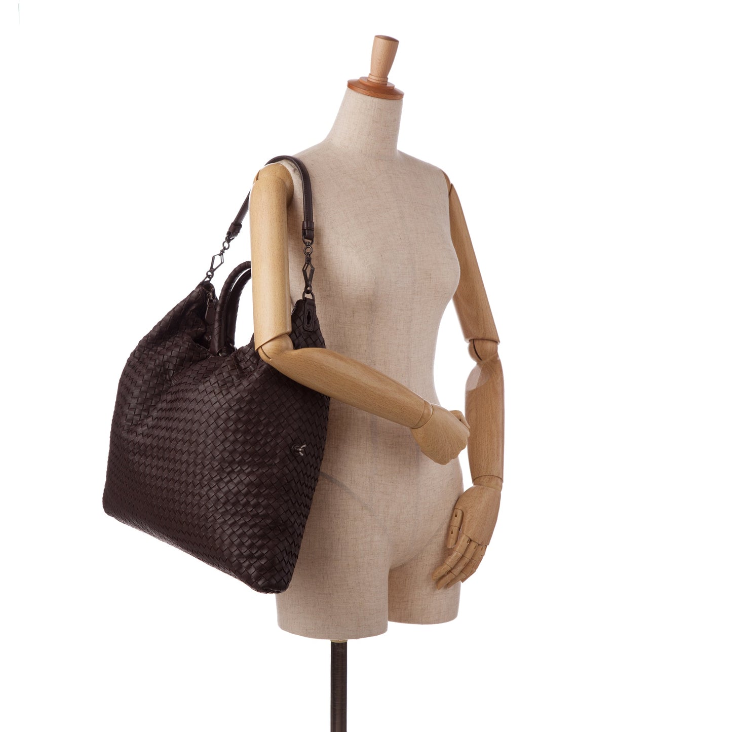 Brown Bottega Veneta Maxi Intrecciato Convertible Tote Satchel