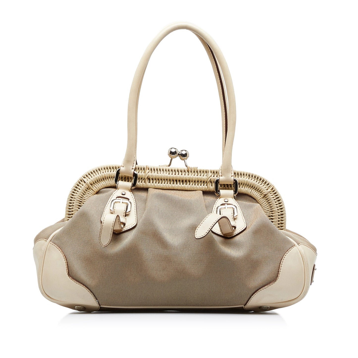 PRADA Canapa Logo Frame Handbag