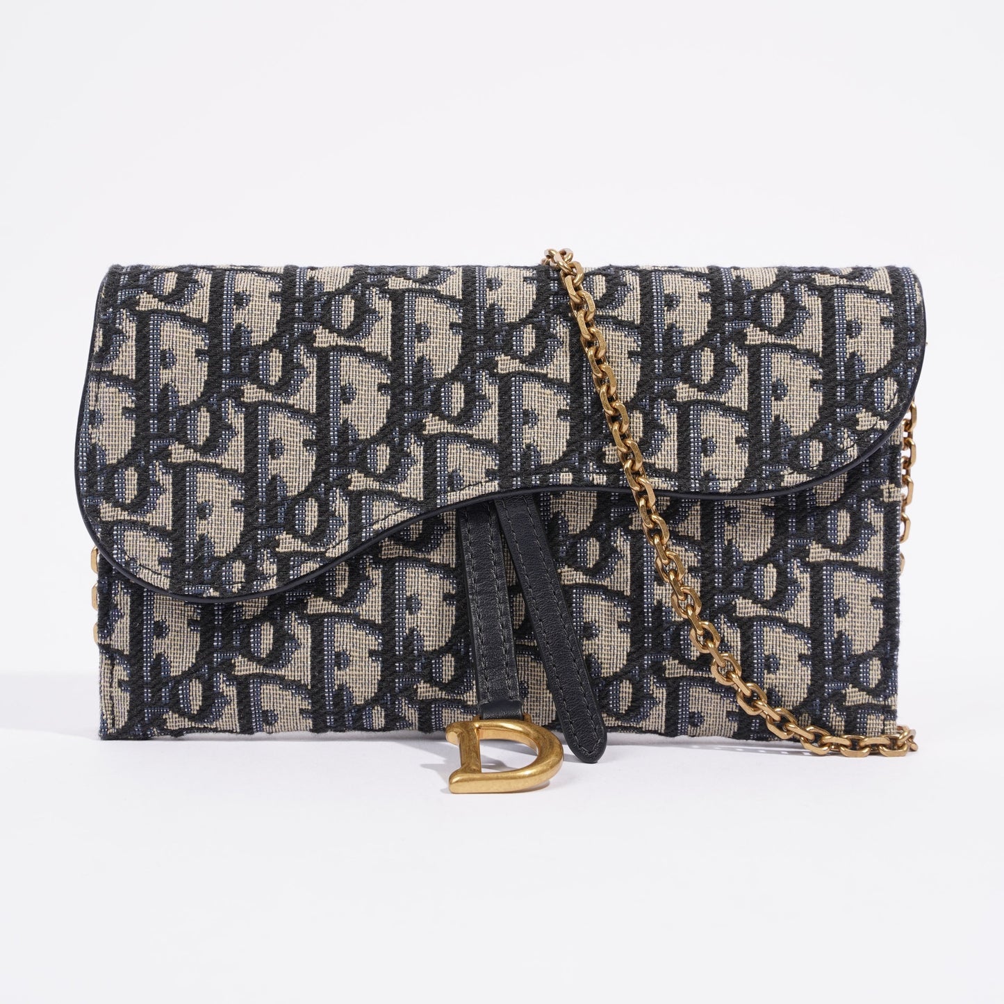 Christian Dior Saddle Wallet On Chain Oblique Canvas