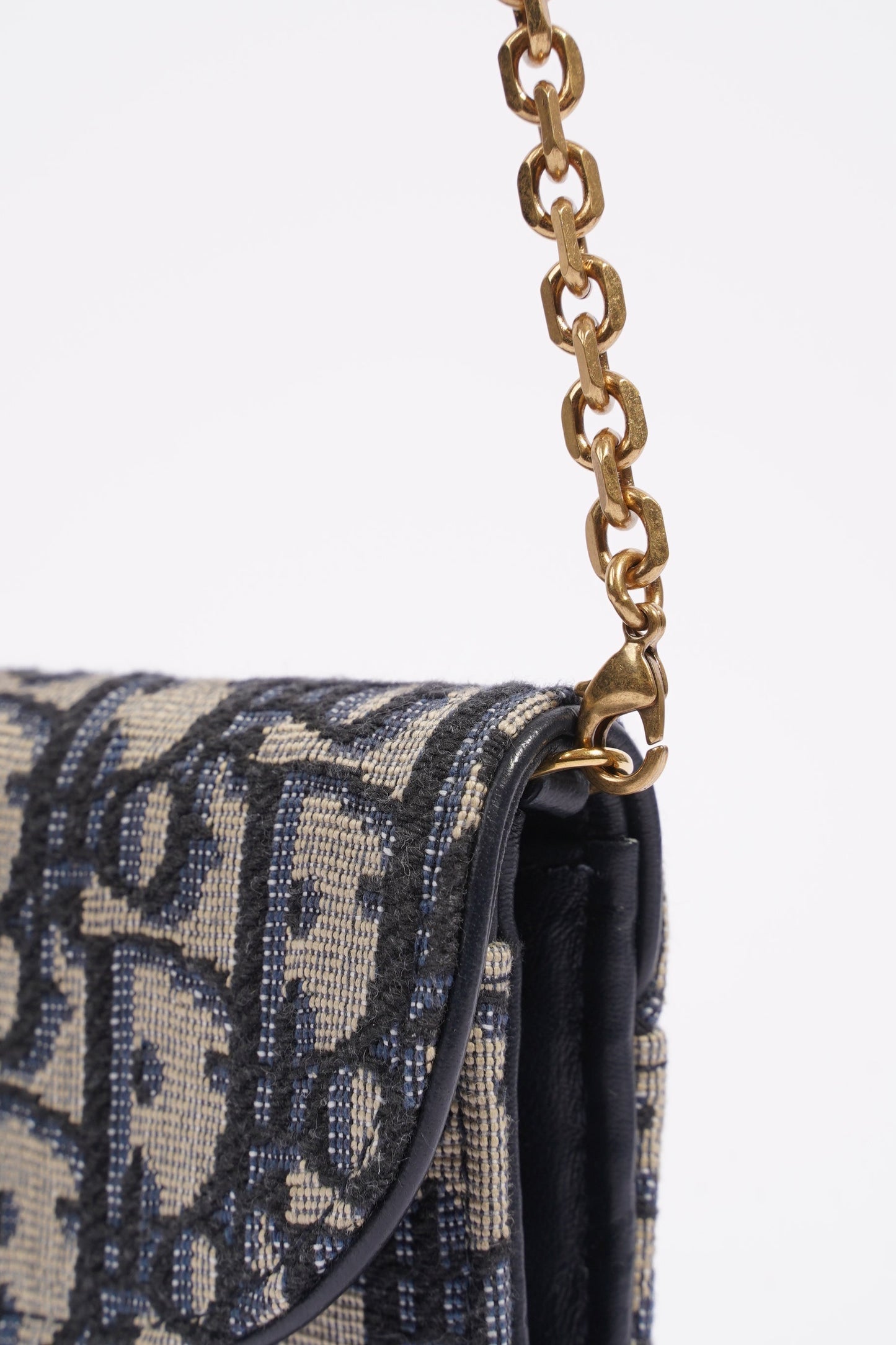 Christian Dior Saddle Wallet On Chain Oblique Canvas