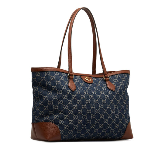 GUCCI Medium GG Denim Ophidia Shopping Tote Tote Bag