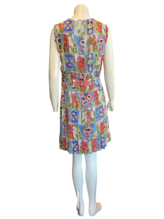 Chanel Silk Floral Pleated Dress |M|FR38|US6|