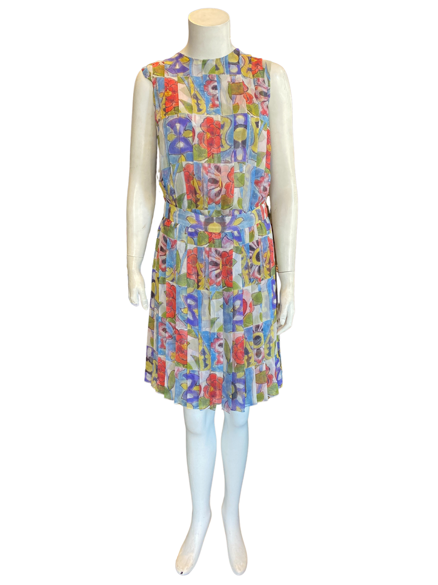 Chanel Silk Floral Pleated Dress |M|FR38|US6|