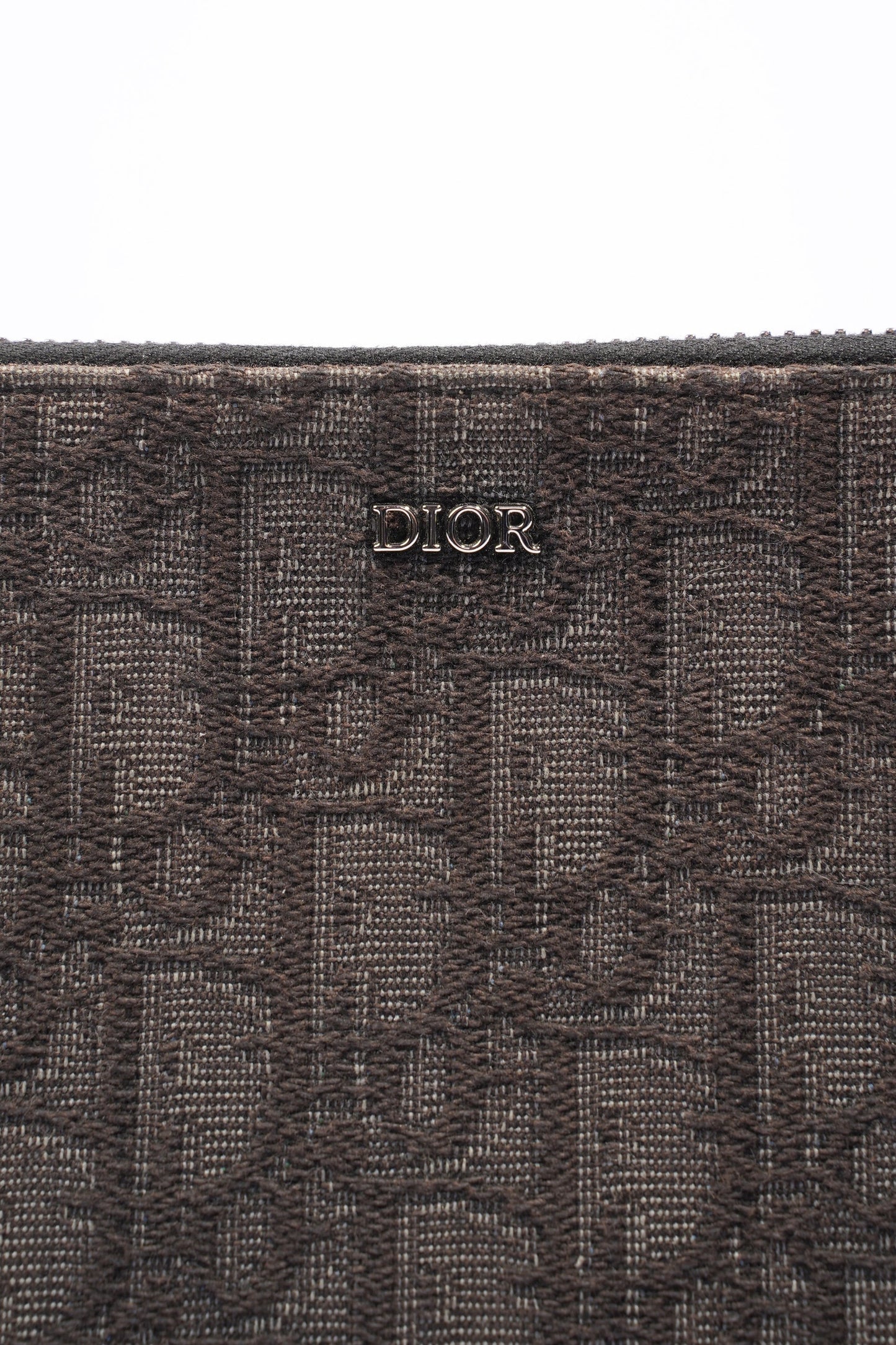 Christian Dior Double Zip Pouch/Wallet Black Oblique Canvas