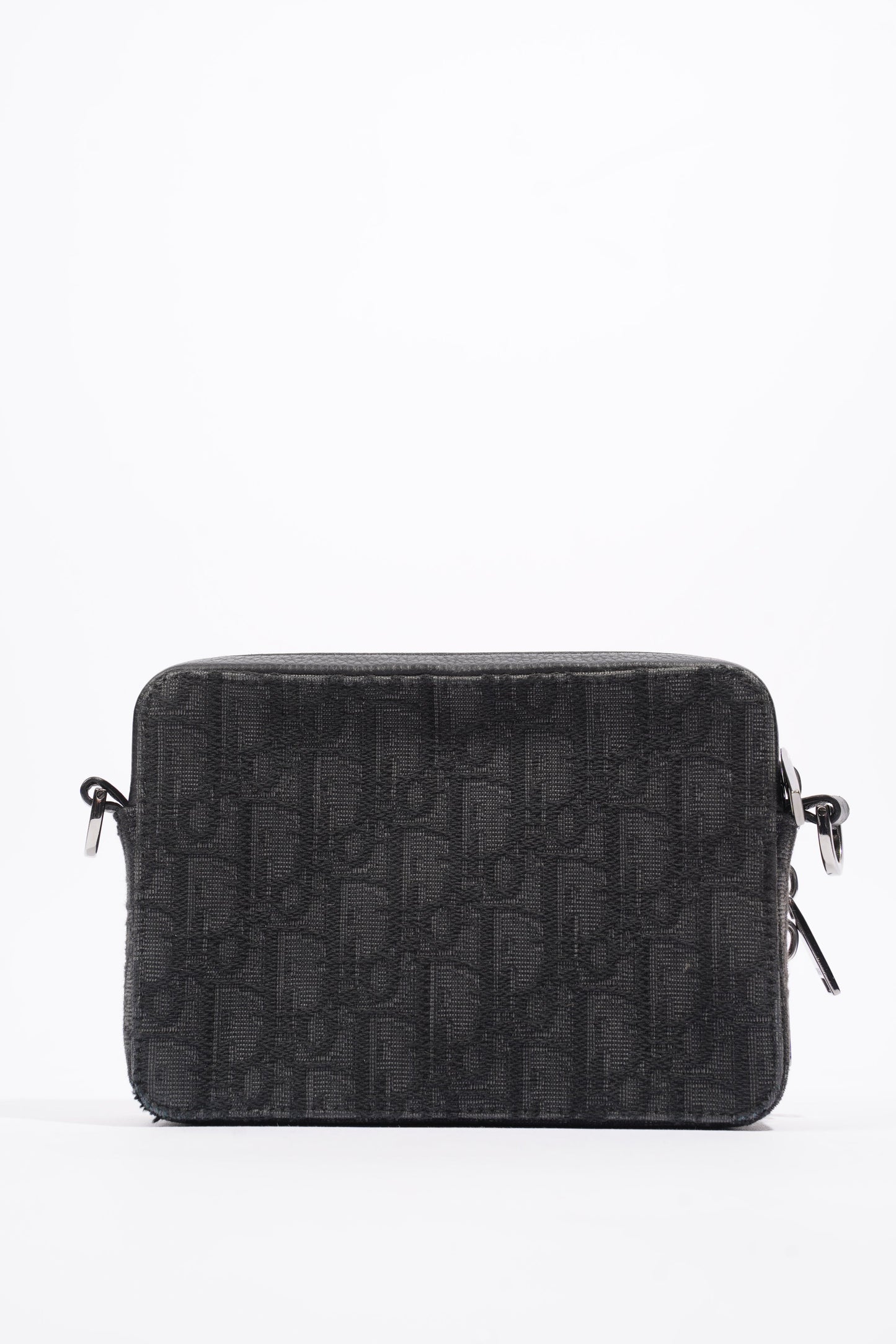 Christian Dior Double Zip Pouch/Wallet Black Oblique Canvas