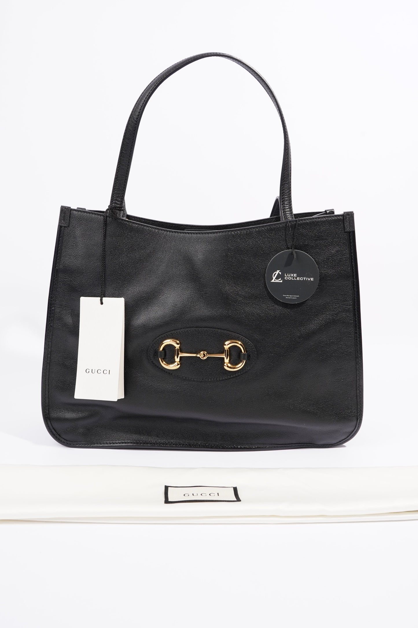 Gucci Horsebit Tote Black Leather