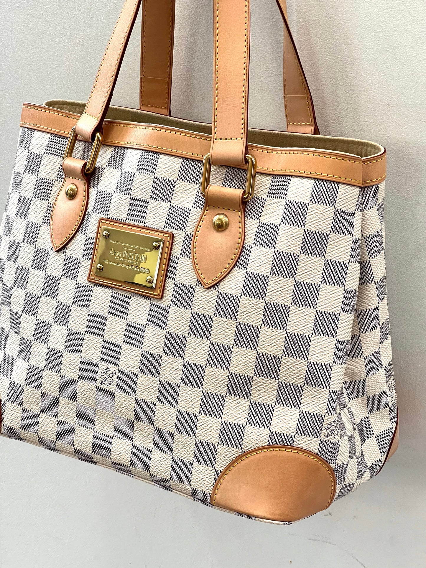 LOUIS VUITTON DAMIER AZUR HAMPSTEAD PM TOTE BAG