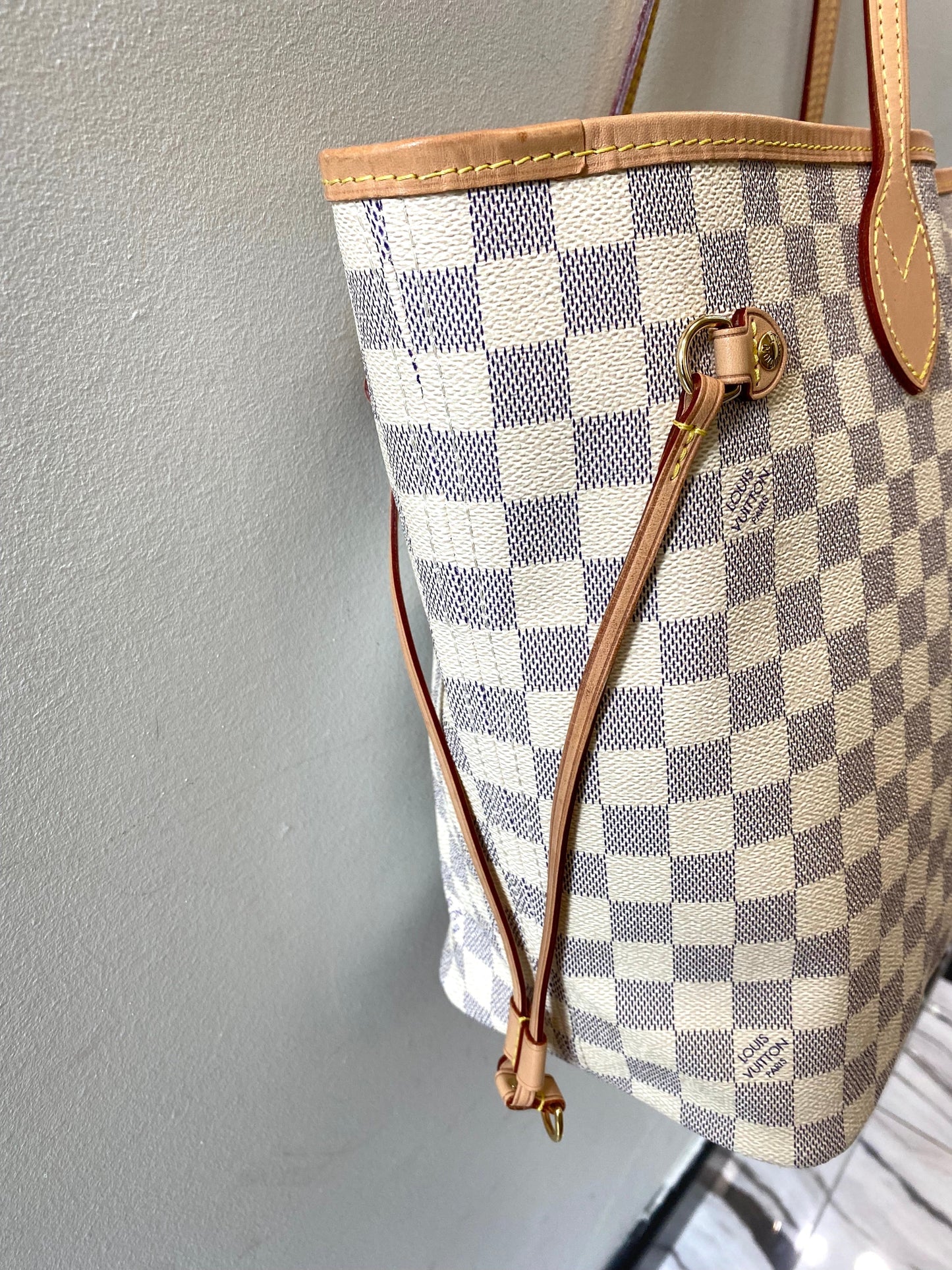 LOUIS VUITTON DAMIER AZUR NEVERFULL MM TOTE BAG