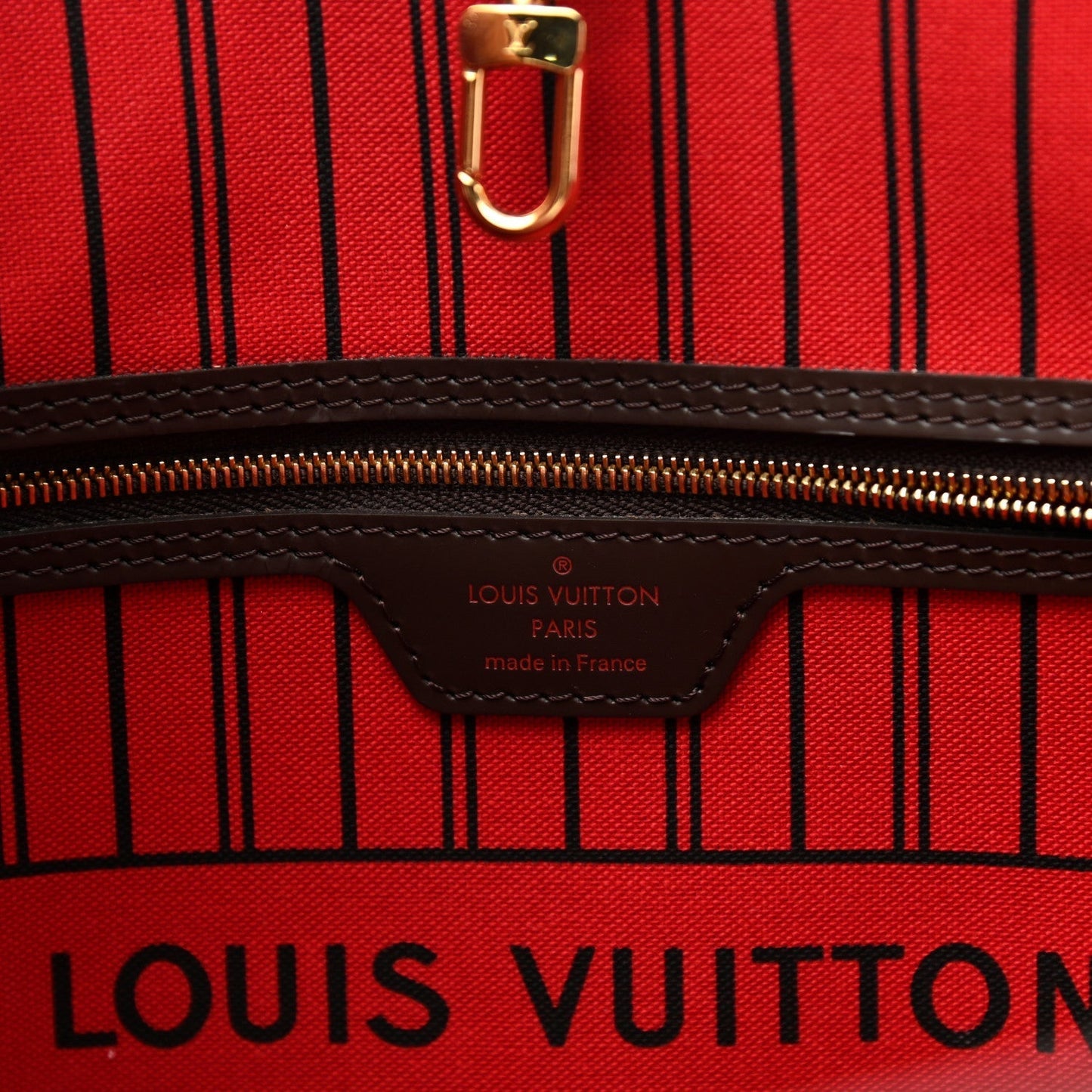 LOUIS VUITTON DAMIER EBENE NEVERFULL MM TOTE BAG