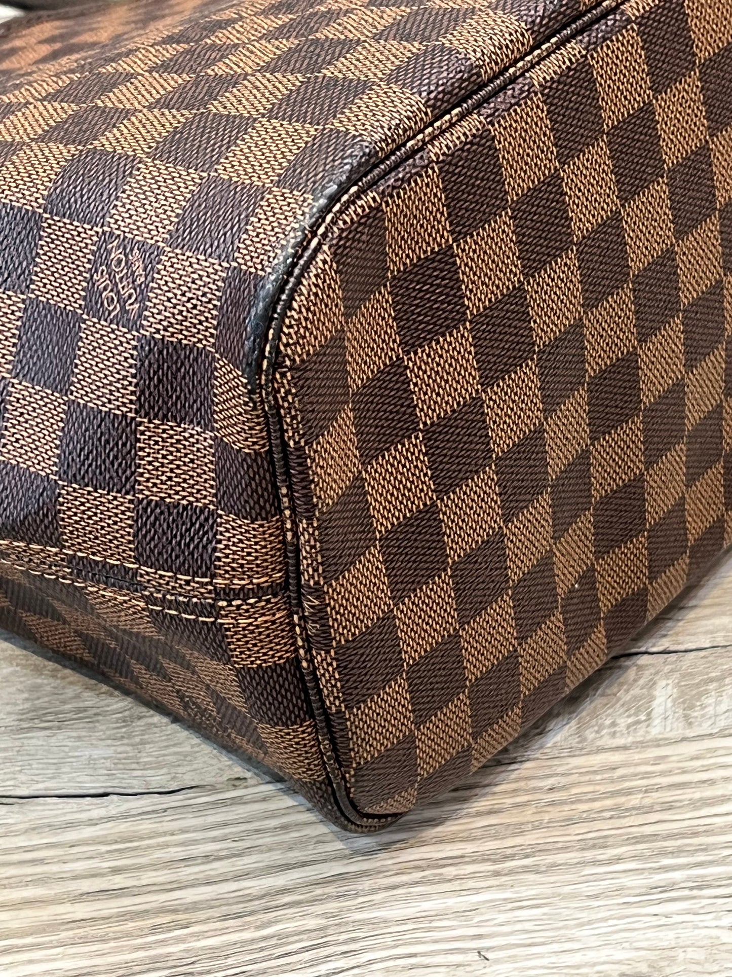 LOUIS VUITTON DAMIER EBENE NEVERFULL MM TOTE BAG