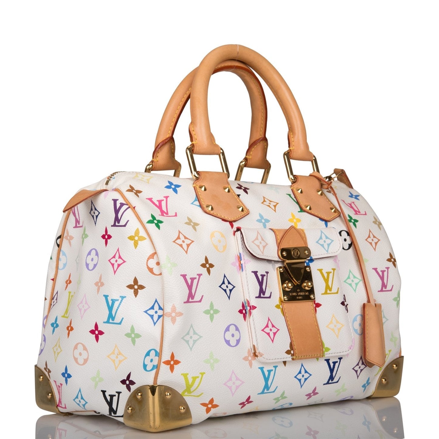 Louis Vuitton Monogram Multicolor White Speedy 30 (Preloved - Excellent)