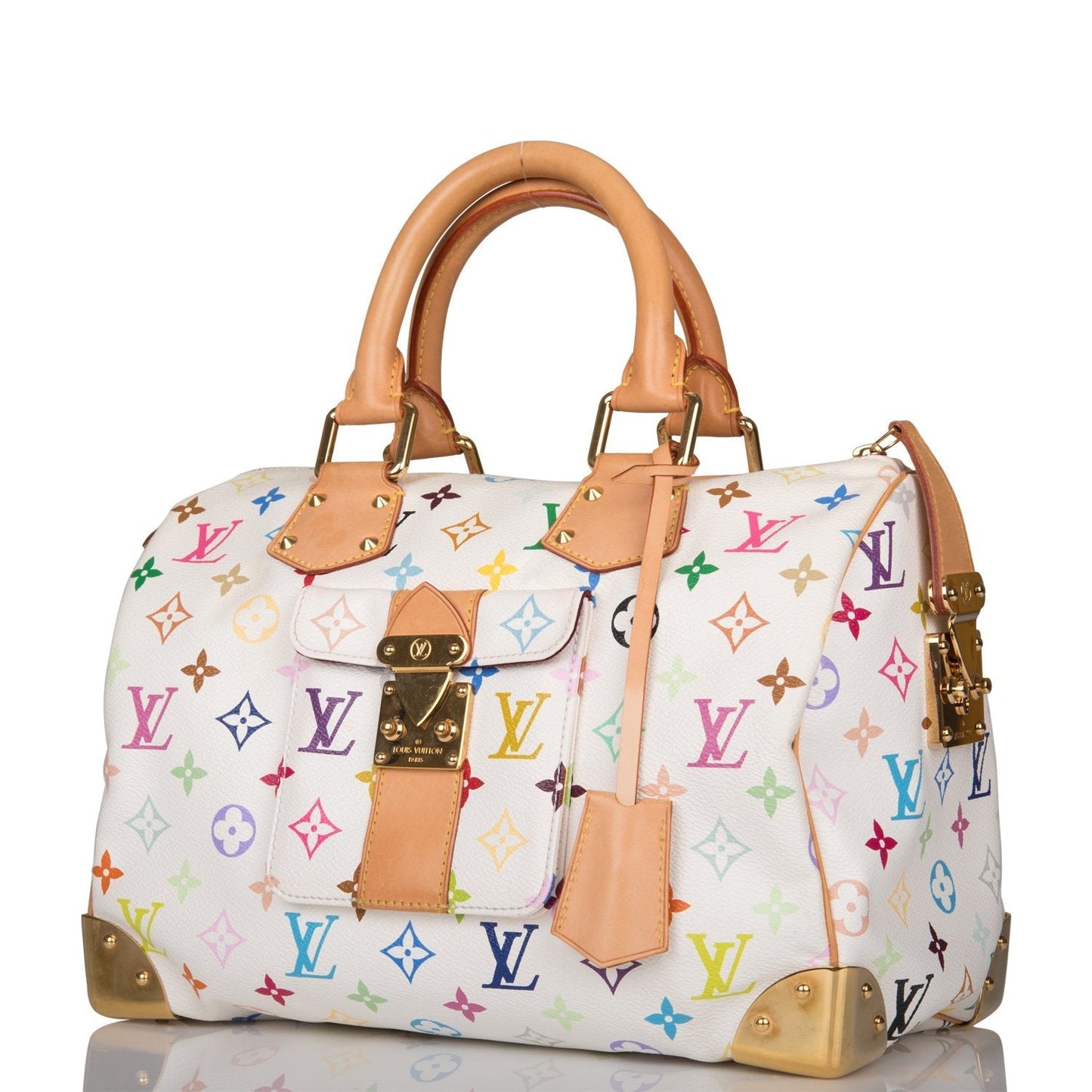 Louis Vuitton Monogram Multicolor White Speedy 30 (Preloved - Excellent)