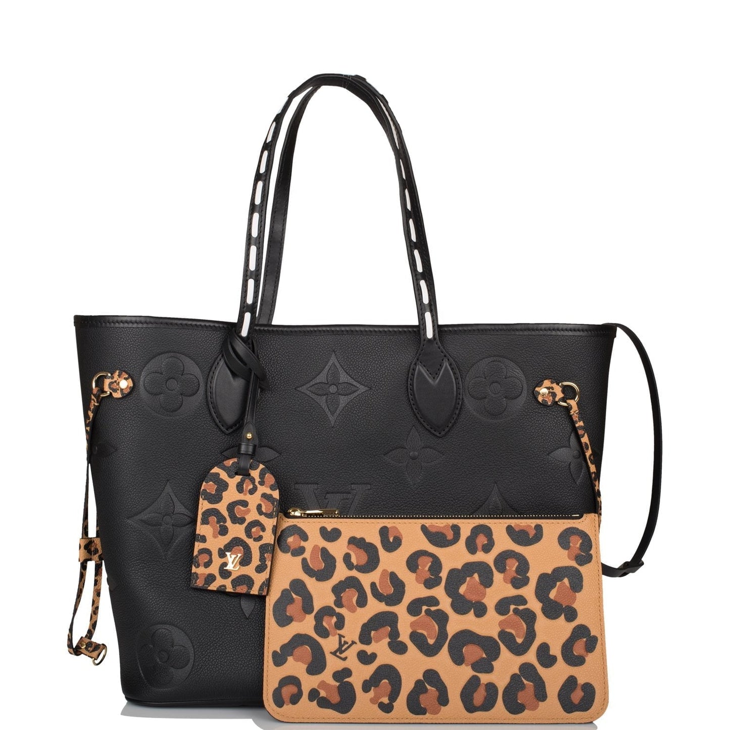 Louis Vuitton Black Wild At Heart Giant Monogram Empreinte Neverfull MM