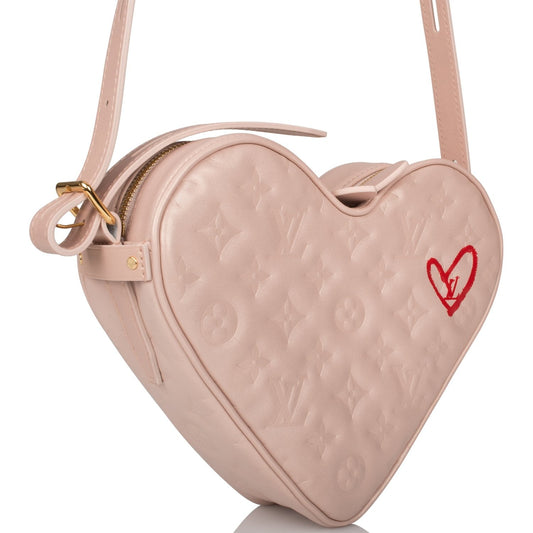 Louis Vuitton Fall In Love Heart Bag Embossed Monogram Light Pink Lambskin