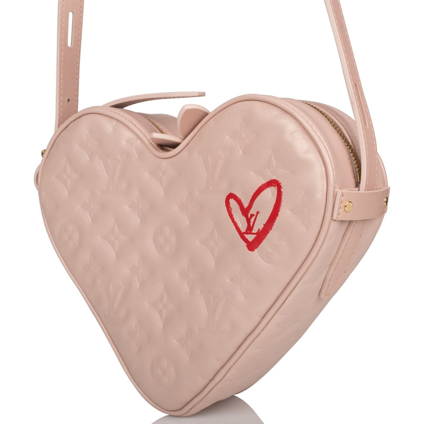 Louis Vuitton Fall In Love Heart Bag Embossed Monogram Light Pink Lambskin