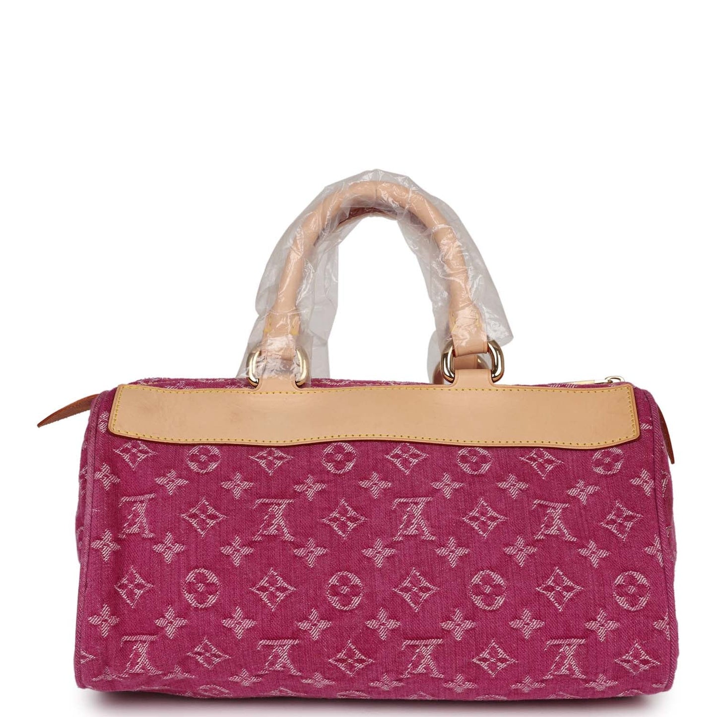 Vintage Louis Vuitton Neo Speedy Pink Denim Monogram Gold Hardware