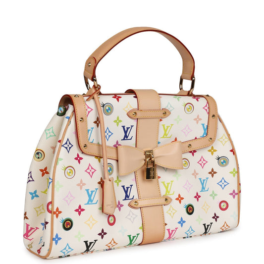 Vintage Louis Vuitton x Takashi Murakami Sac Retro GM White Multicolor Eye Love You Monogram Gold Hardware