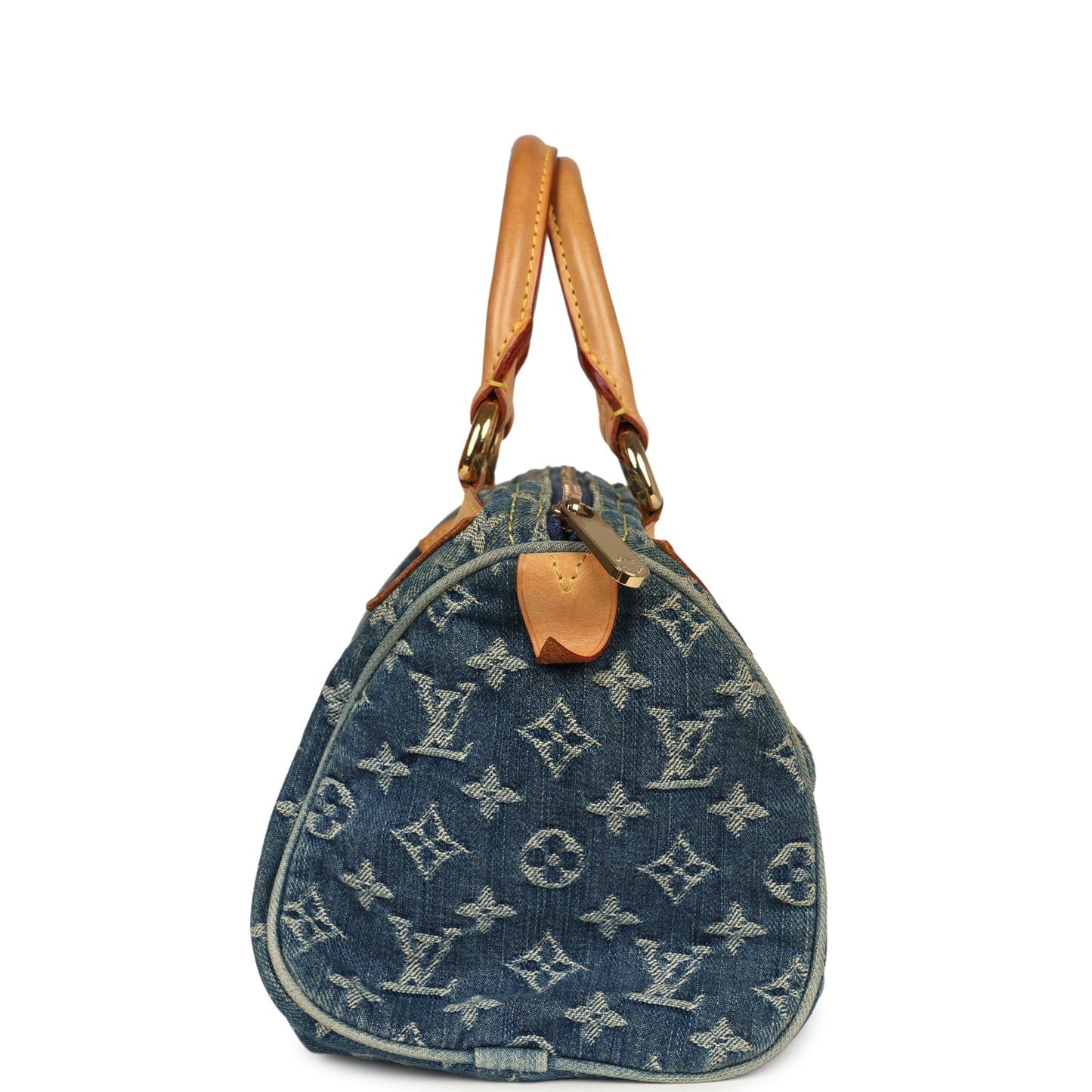 Vintage Louis Vuitton Neo Speedy Blue Denim Monogram Gold Hardware