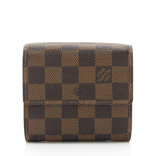 Louis Vuitton Damier Ebene Elise Wallet (SHF-BahmMe)