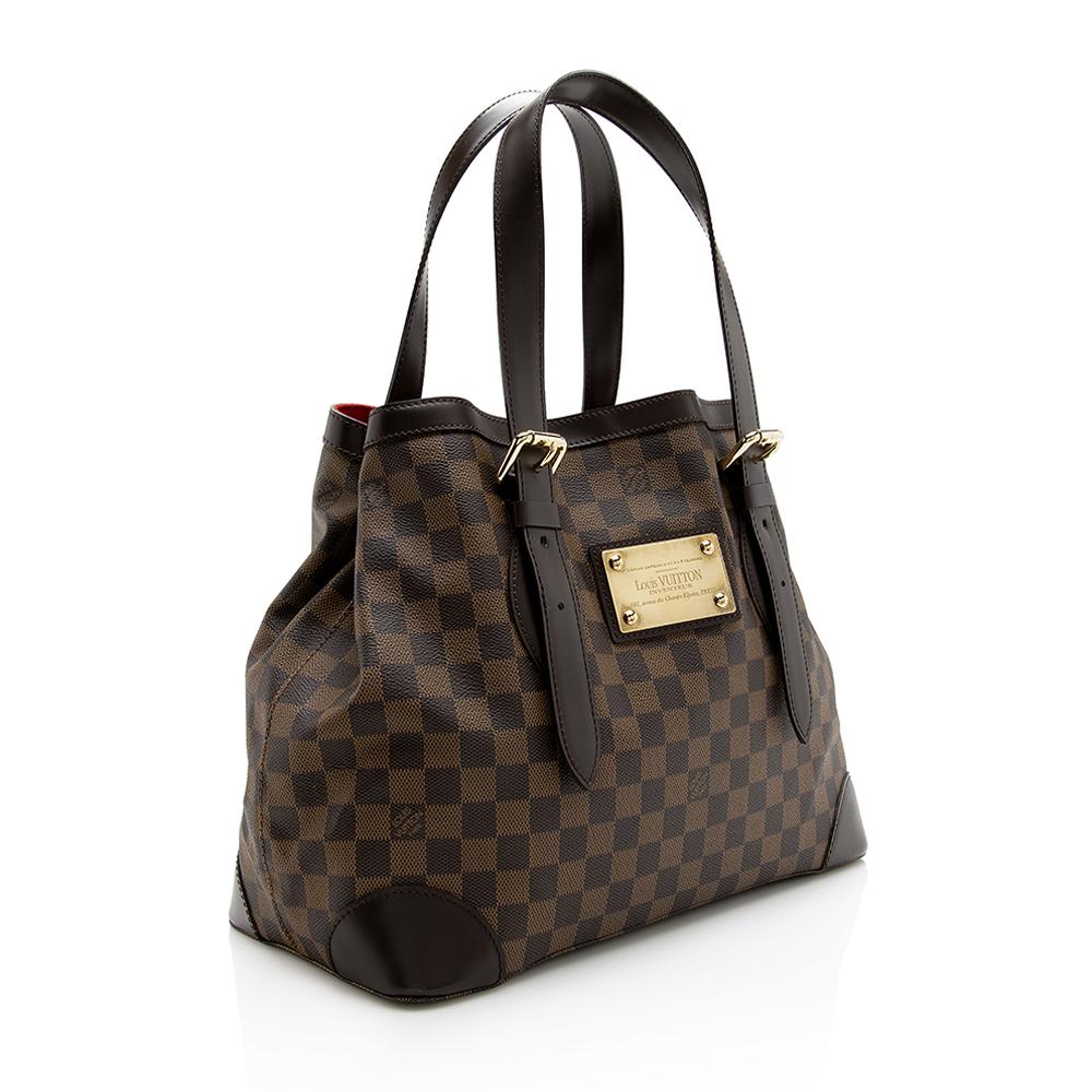 Louis Vuitton Damier Ebene Hampstead MM Tote (SHF-14436)