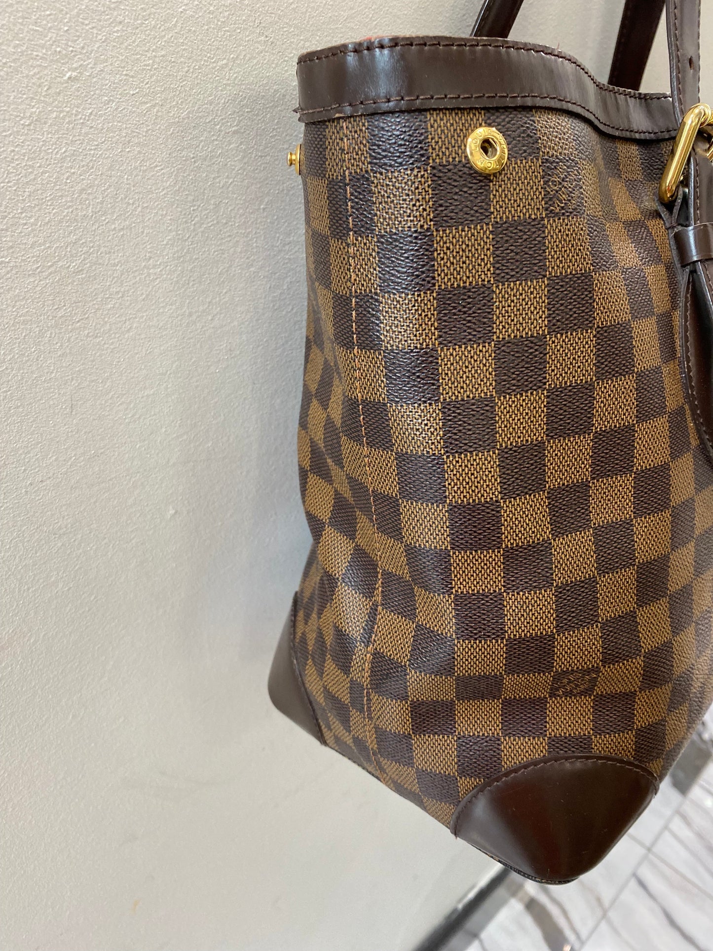 LOUIS VUITTON DAMIER EBENE HAMPSTEAD MM TOTE BAG