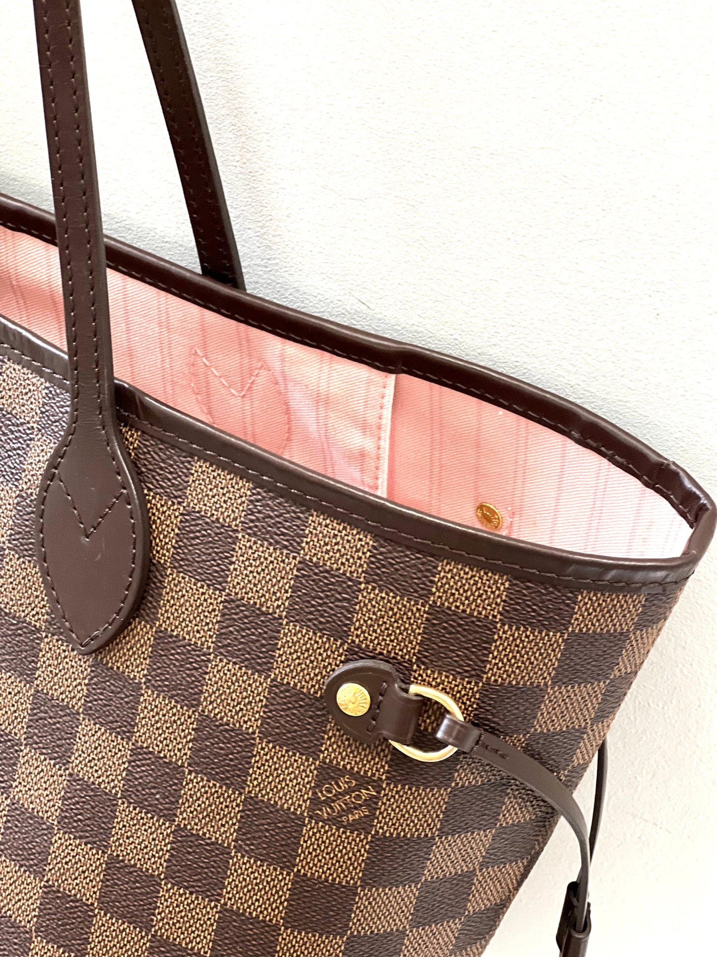 LOUIS VUITTON DAMIER EBENE NEVERFULL MM TOTE BAG