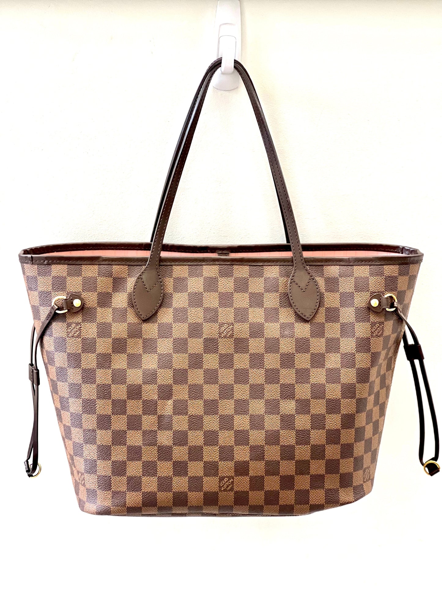 LOUIS VUITTON DAMIER EBENE NEVERFULL MM TOTE BAG