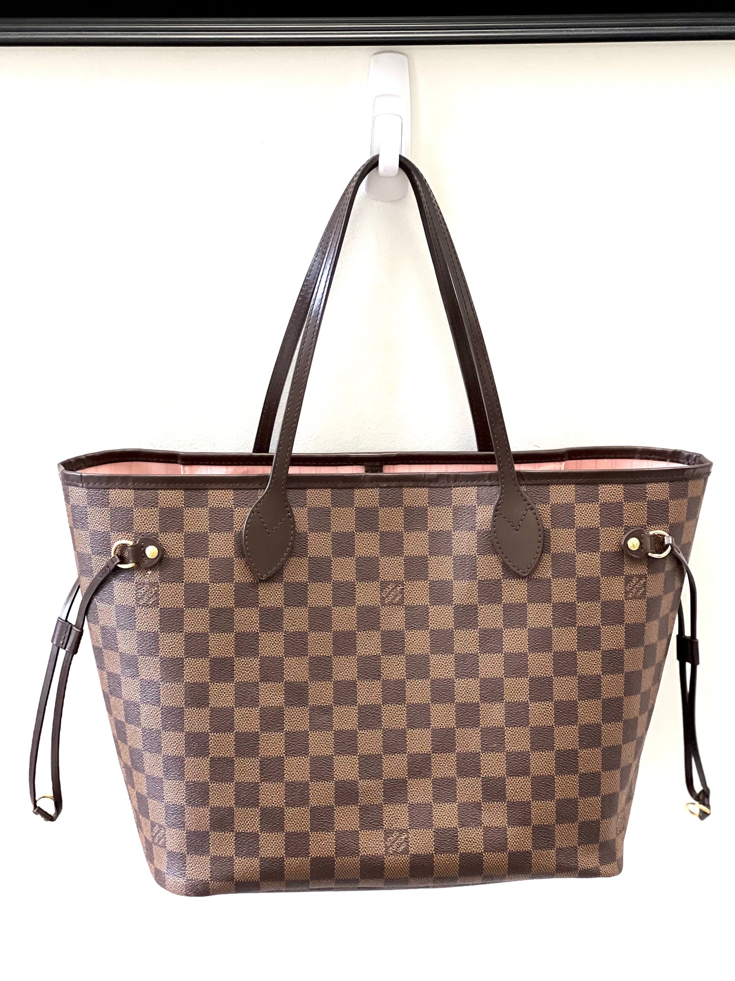 LOUIS VUITTON DAMIER EBENE NEVERFULL MM TOTE BAG