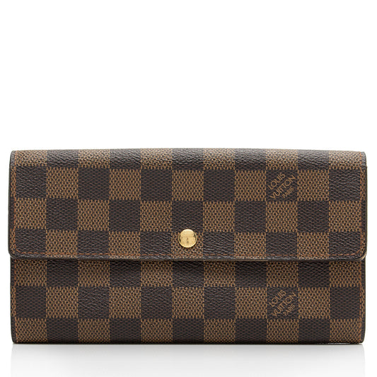 Louis Vuitton Damier Ebene Sarah Wallet (SHF-CpNxea)