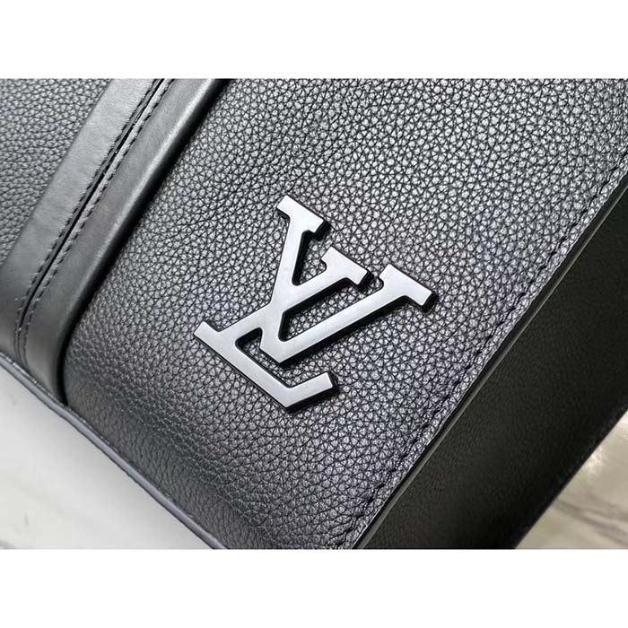 Louis Vuitton LV Unisex Aerogram Takeoff Tote Black Grained Calf Leather